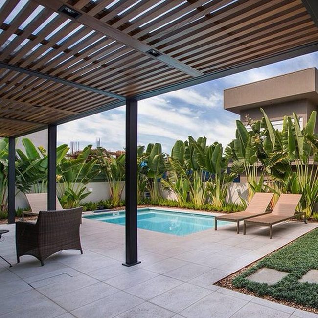 Poolside Concrete Shelter Structure