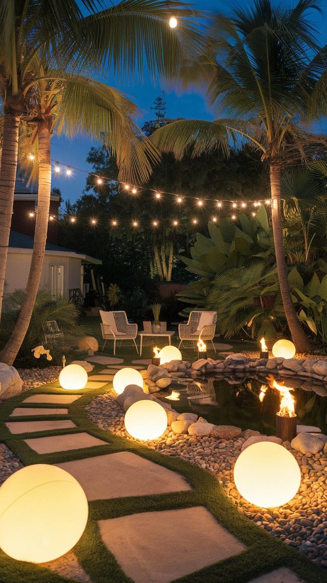 Layered Tropical Nighttime Lighting