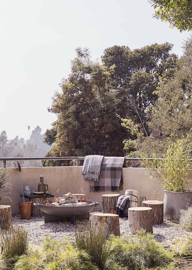 Tree Stump Seating Circle With S'Mores