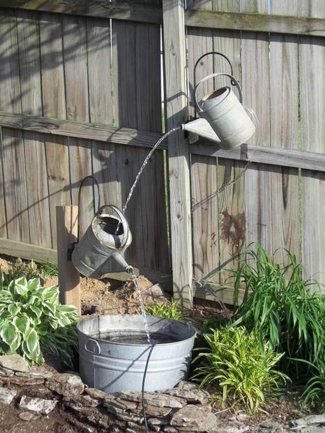 Cascading Metal Water Cans