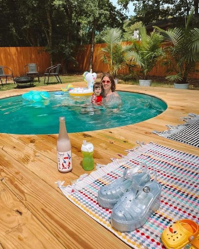 Sunlit Pool Deck Escape