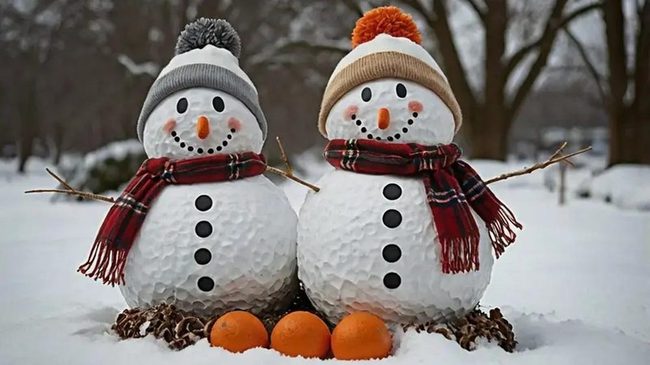 Stacked Pot Snowmen For Yards