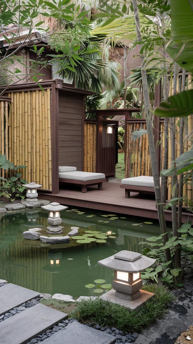 Bamboo Screens and Koi Ponds