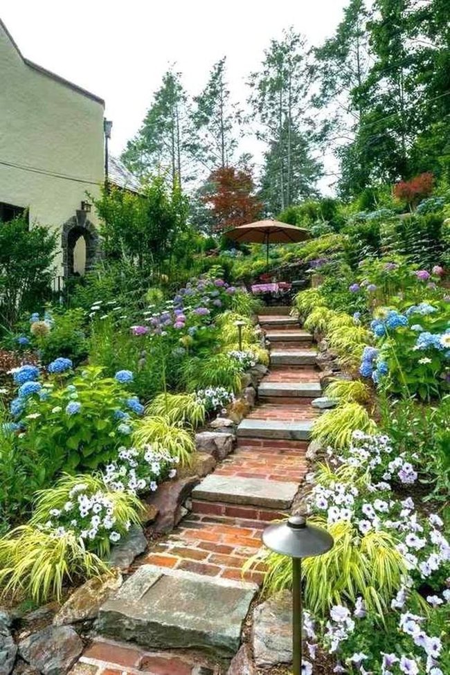 Brick Flower Garden Steps