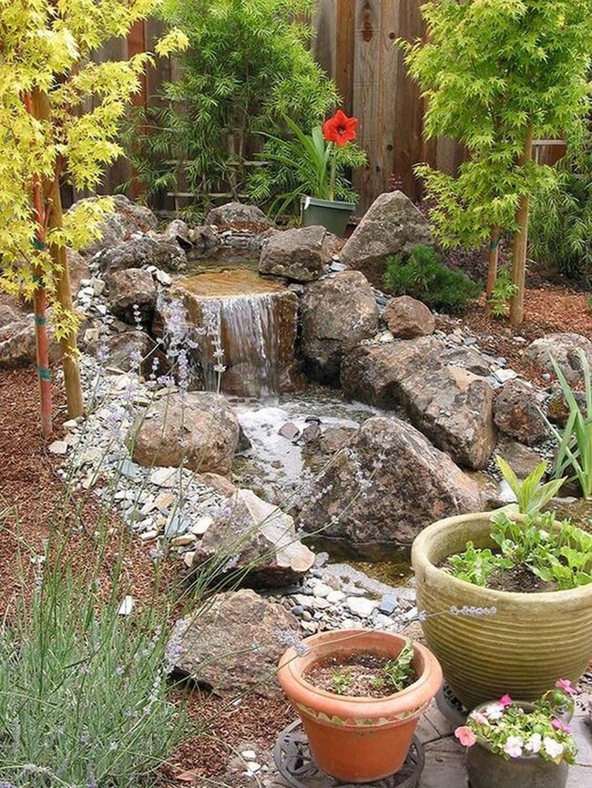 Cascading Water Over Natural Stone