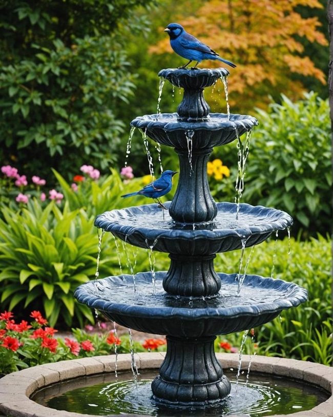 Flowing Water Draws Feathered Visitors