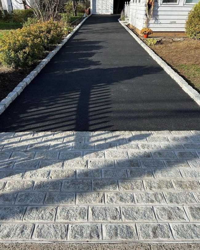 Black Asphalt Cobblestone Driveway Frame
