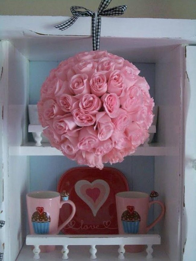 Pink Flower Ball Chandelier