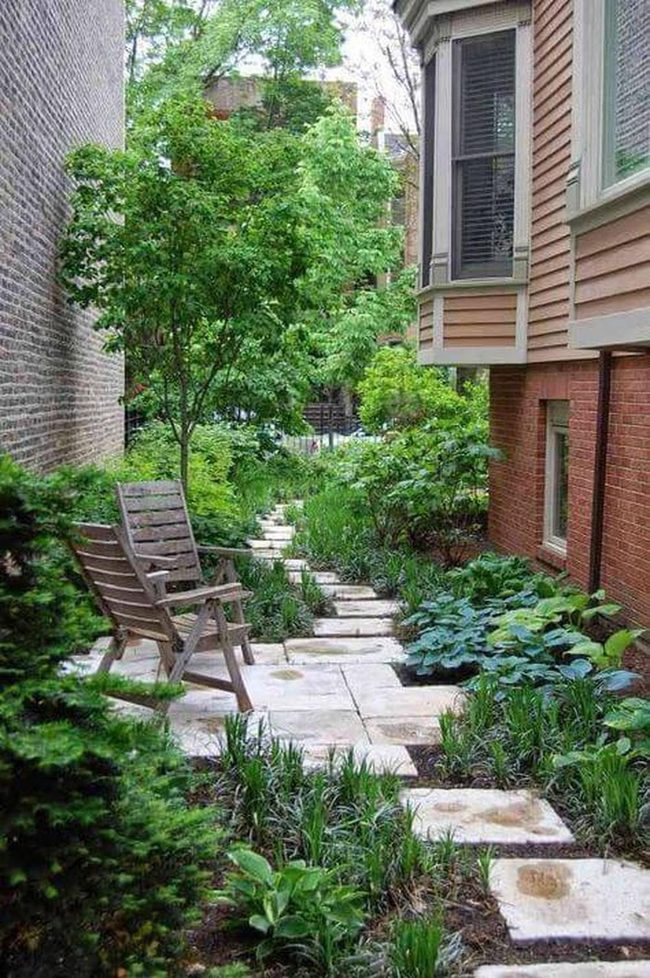 Green Foliage Sanctuary With Stone Pathways