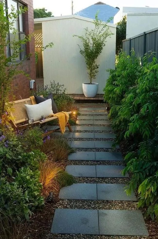 Stone Pathways Through Flowering Garden Spaces