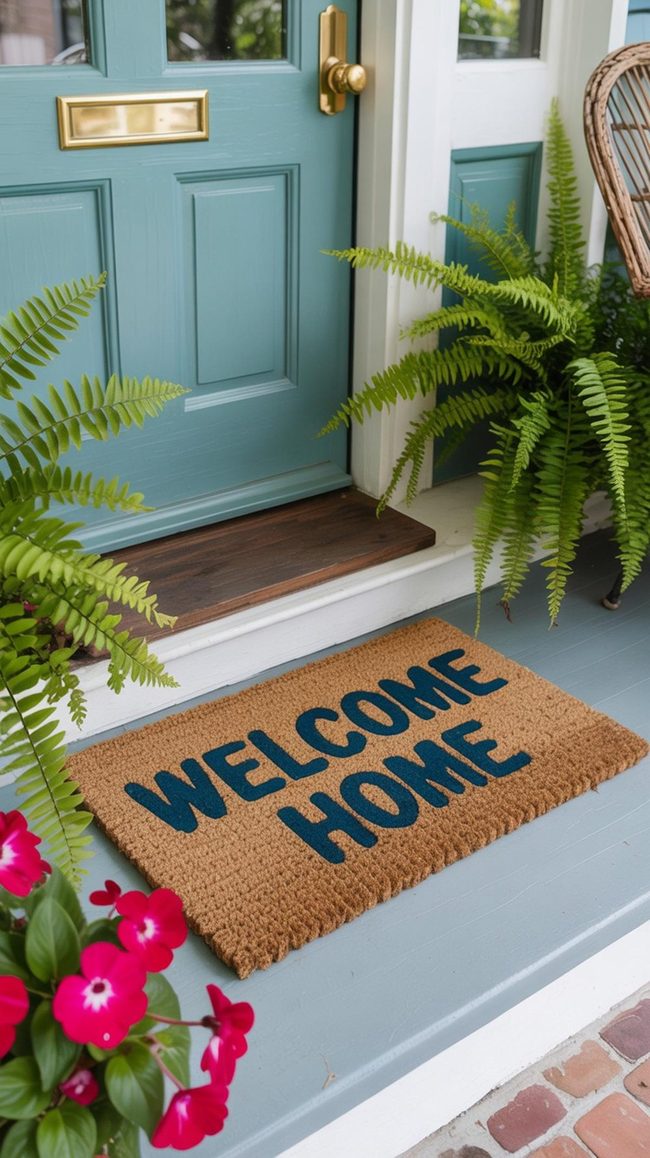 Geometric Doormat Welcomes Guests