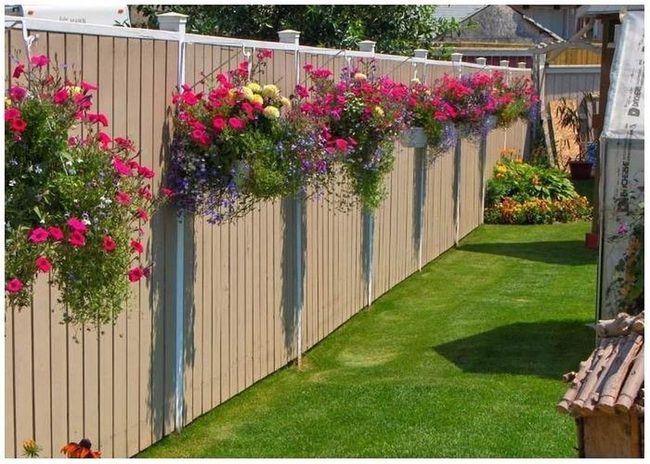 Pallet Fence Wooden Flower Boxes