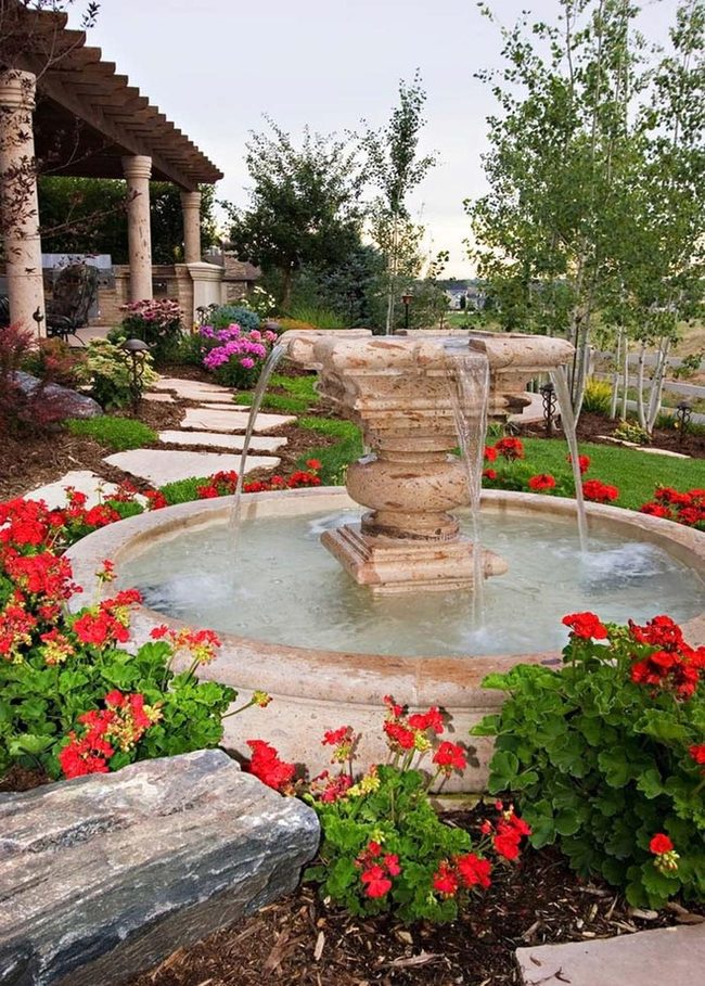 Angular Marble Fountain Statement