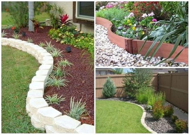 Wooden Borders Define Garden Spaces