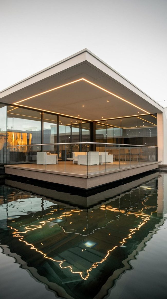 Floating Lumber Deck Above Water