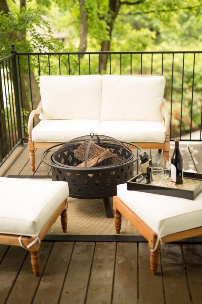 Firelit Evening Balcony Retreat