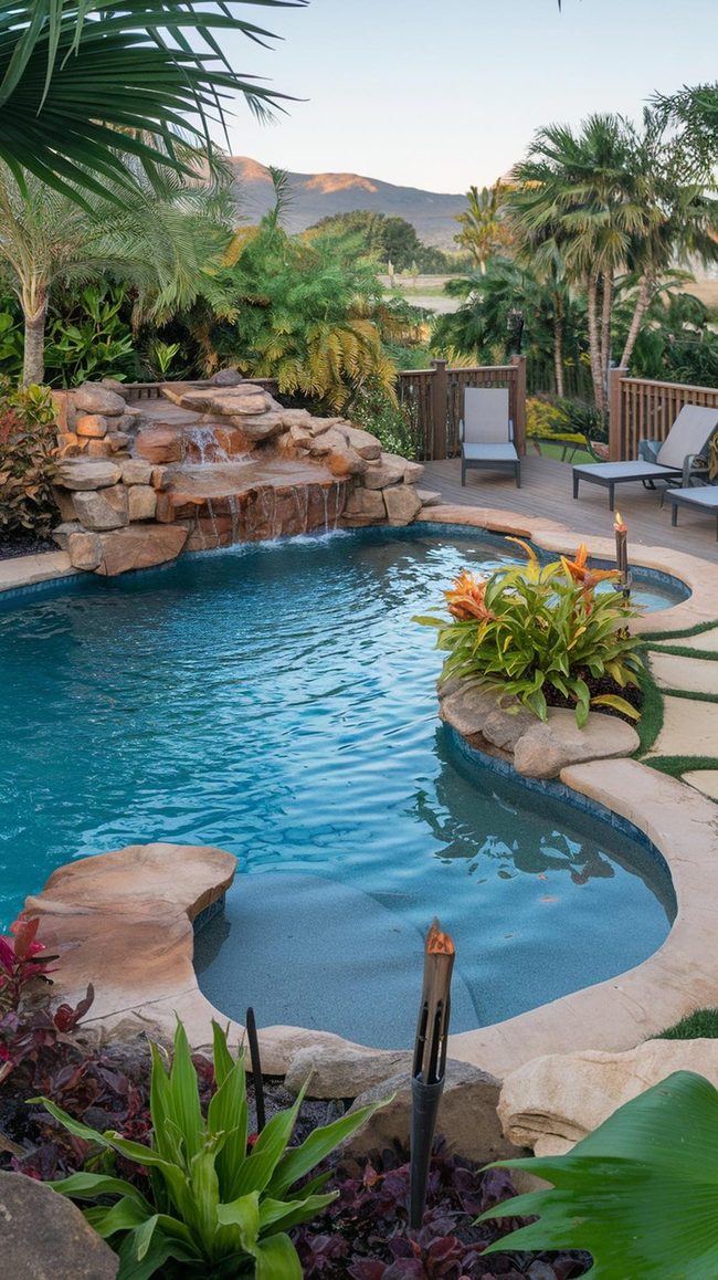 Tropical Lagoon Backyard Oasis