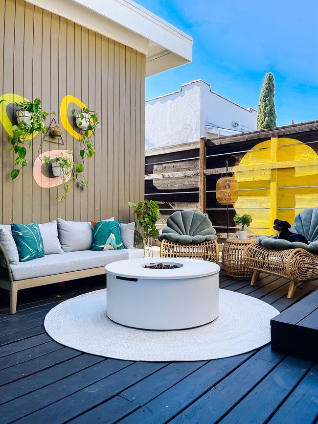 Painted Geometric Patio Transformation