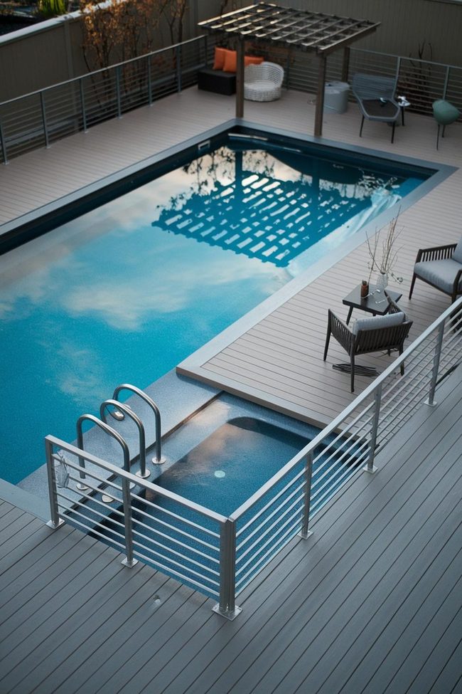 Striped Pool Deck Rugs