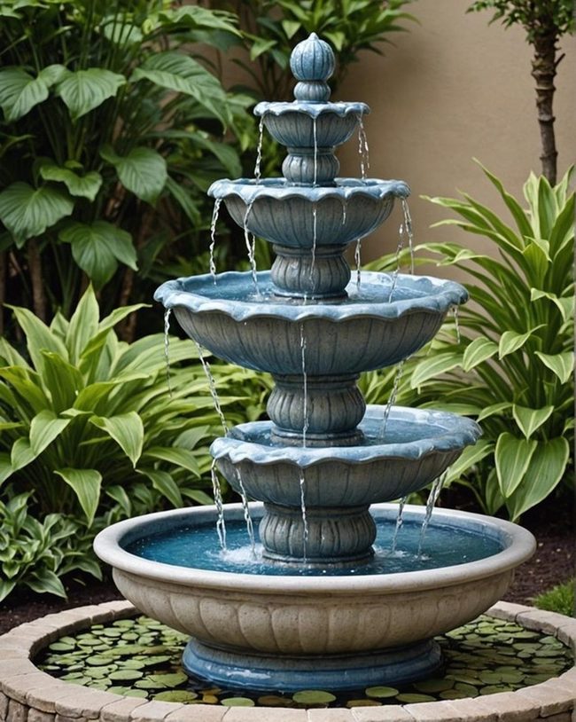 Cascading Water Ceramic Tiers