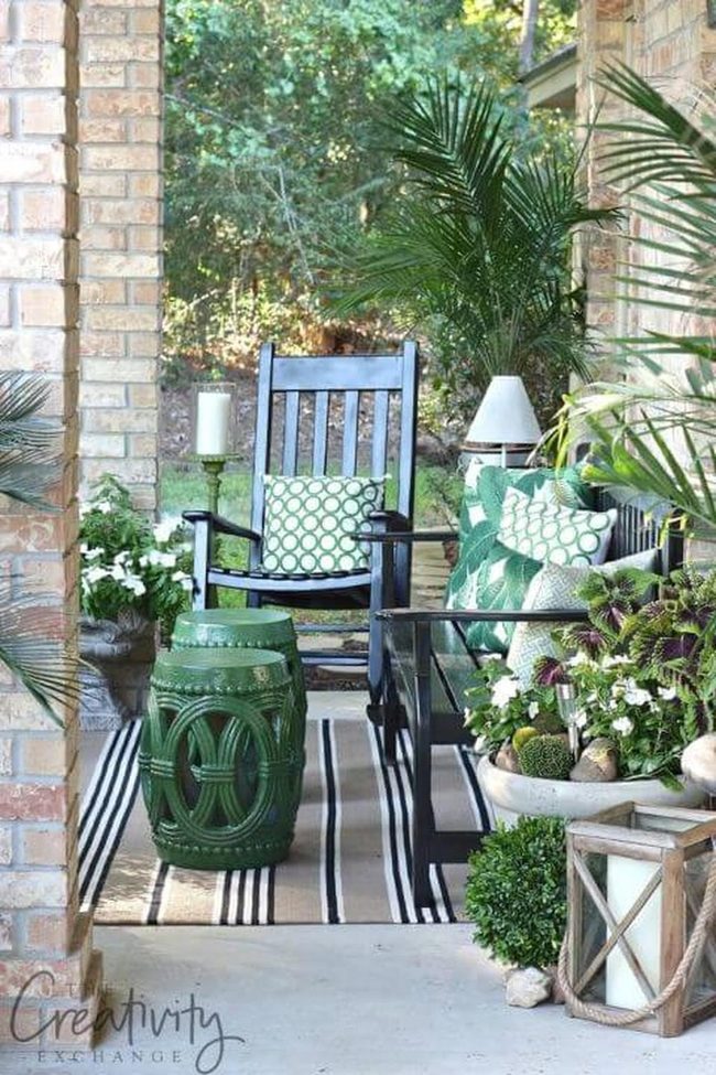 Dark Wood Rocker With Living Green