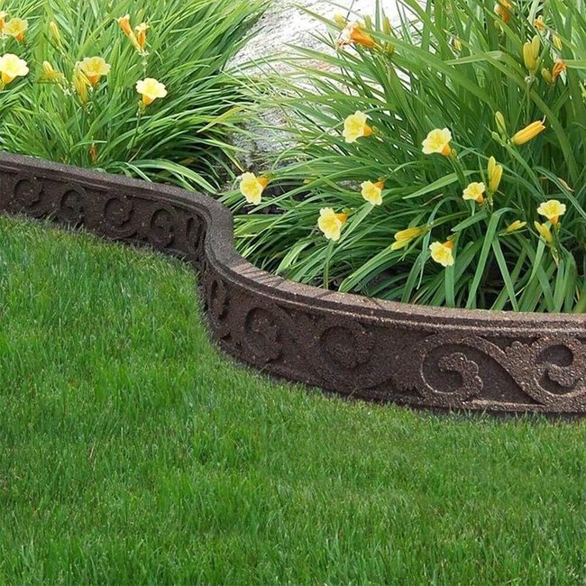 Cement Edging Defines Garden Beds