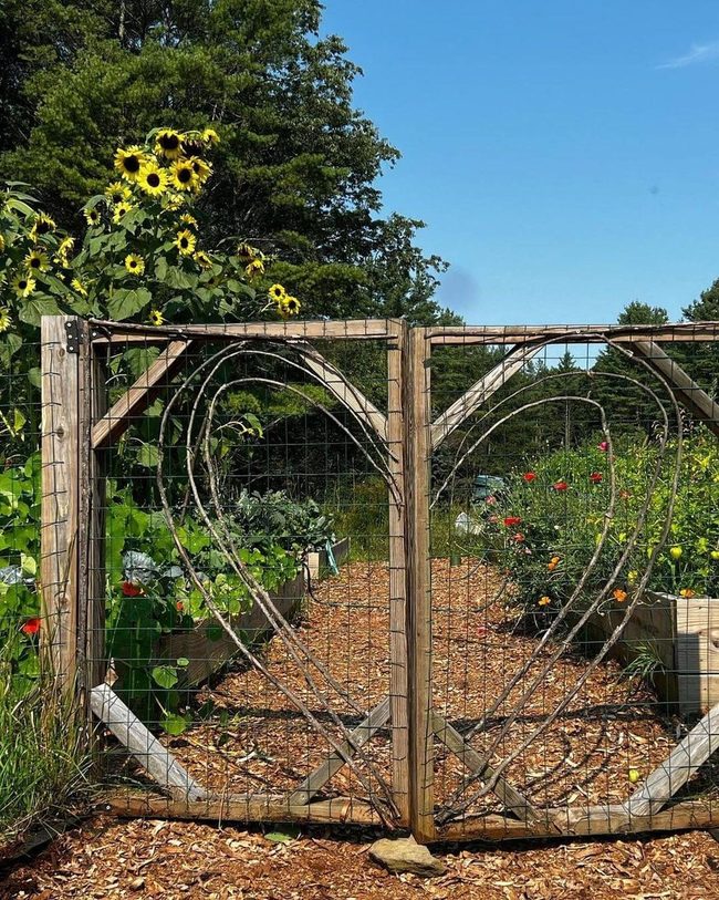 Heart-Shaped Wooden Garden Gate