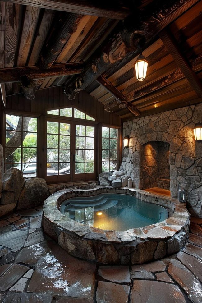 Poolside Hot Tub Retreat Building