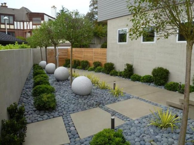 Concrete And Sphere Modern Garden