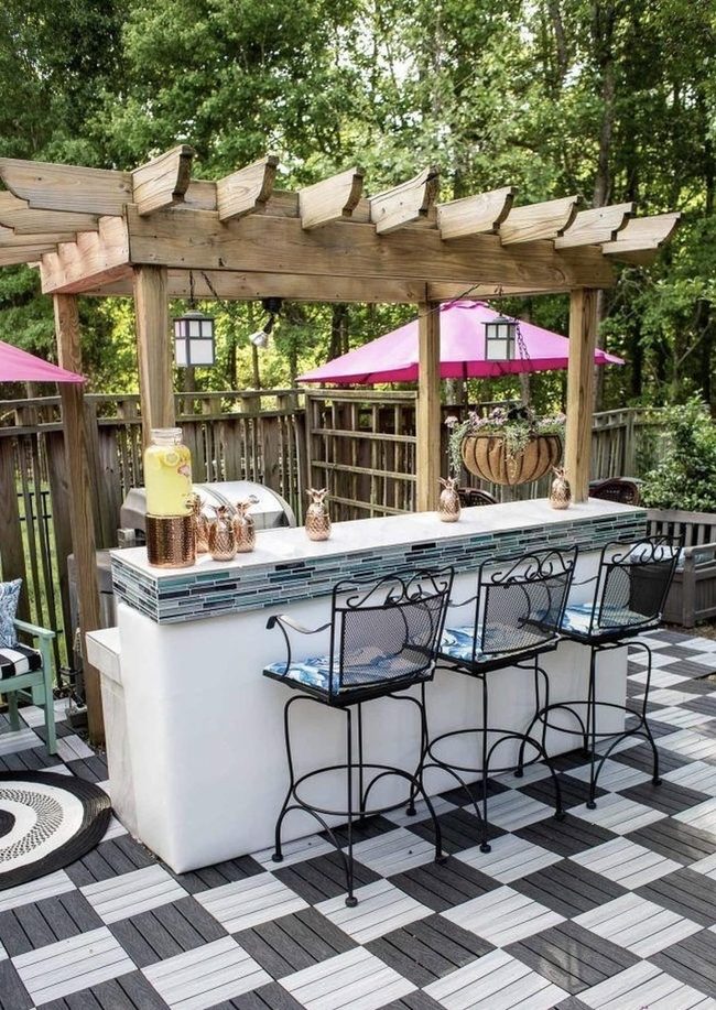 Black And White Checkered Patio