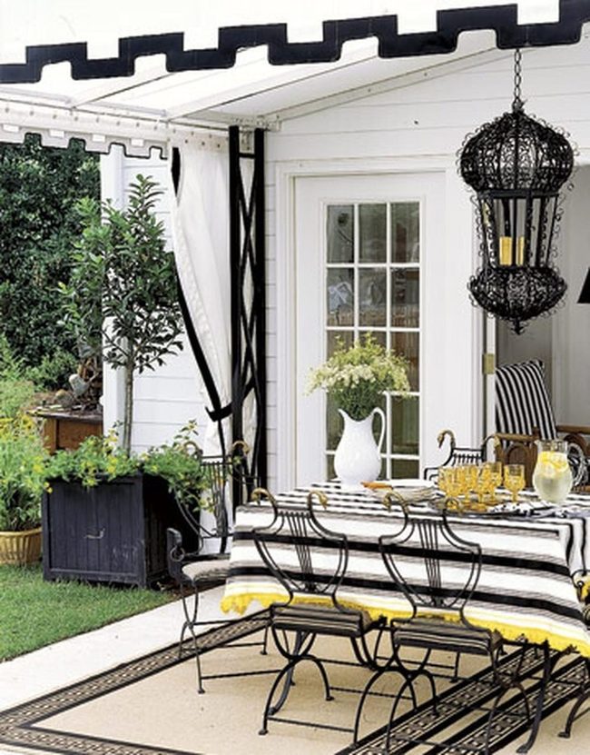 Striped Table With Yellow Accents