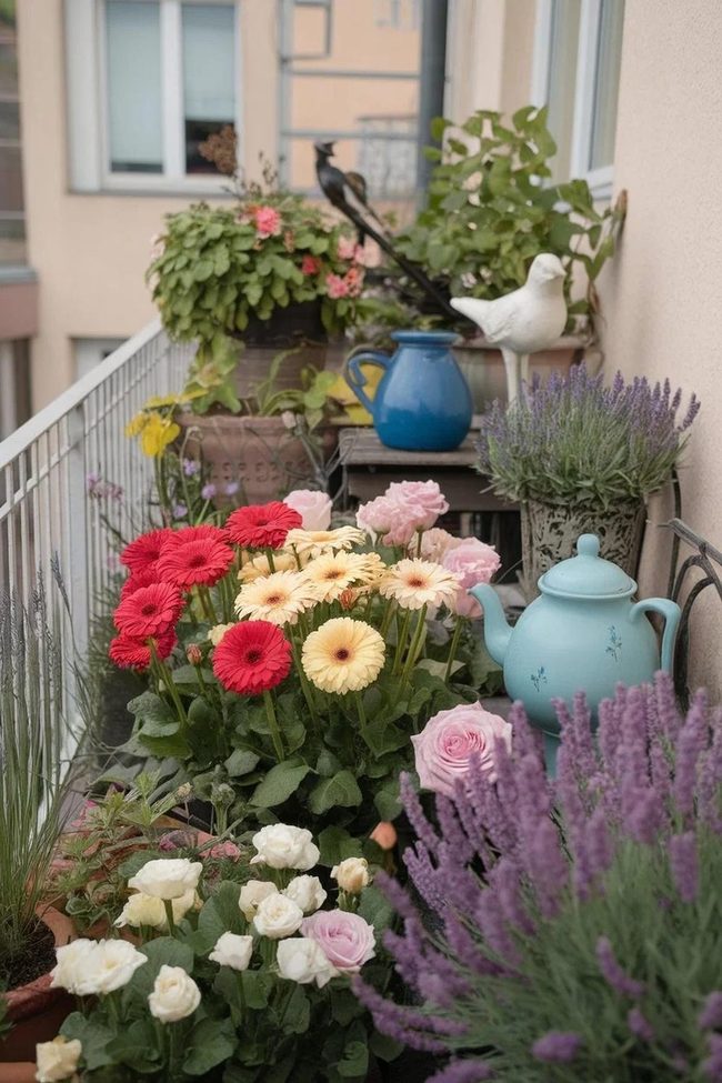 Colorful Textiles Brighten Balcony Terraces