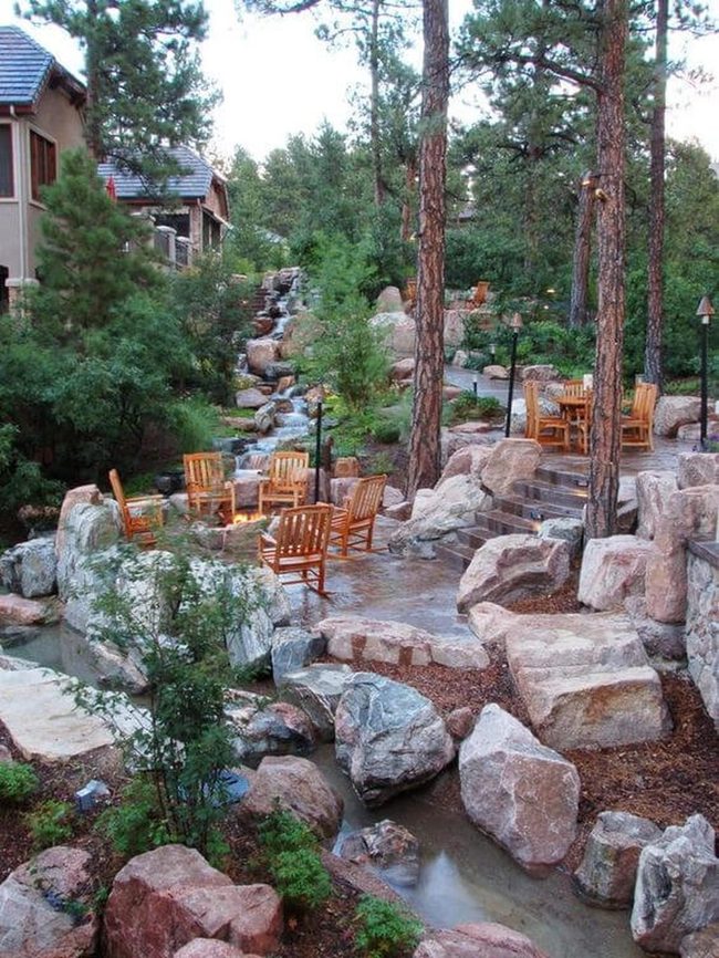 Stone Garden With Flowing Water
