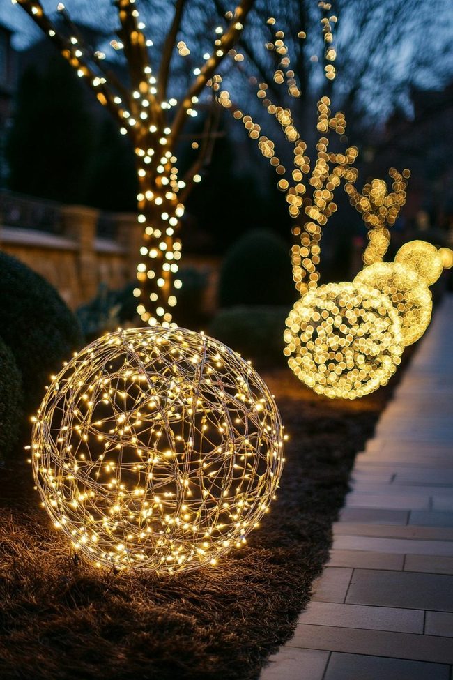 Delicate Glowing Sphere Christmas Lights