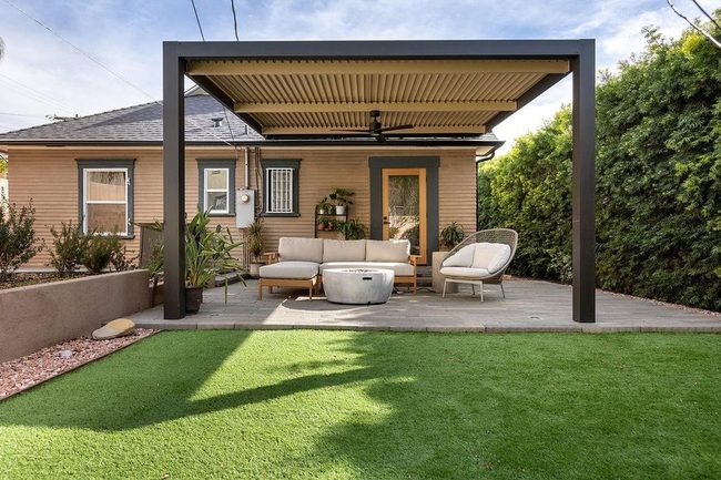 Wooden Pergola Backyard Lounge