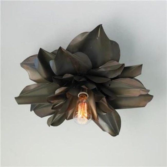 Dark Metal Flower Ceiling Light