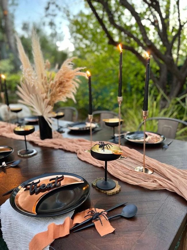 Black Copper Against Peach Warmth