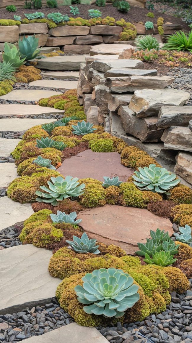 Stones and Succulents Patio