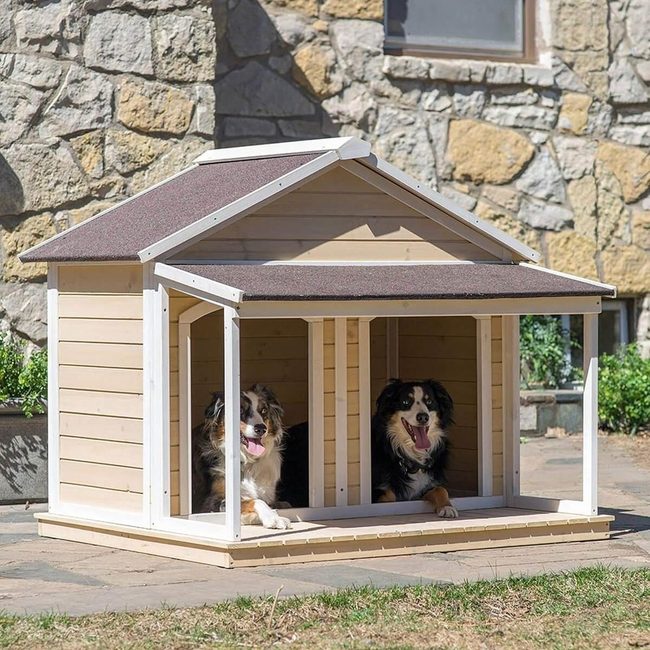 Double-Entry Pet Shelter With Covered Porch