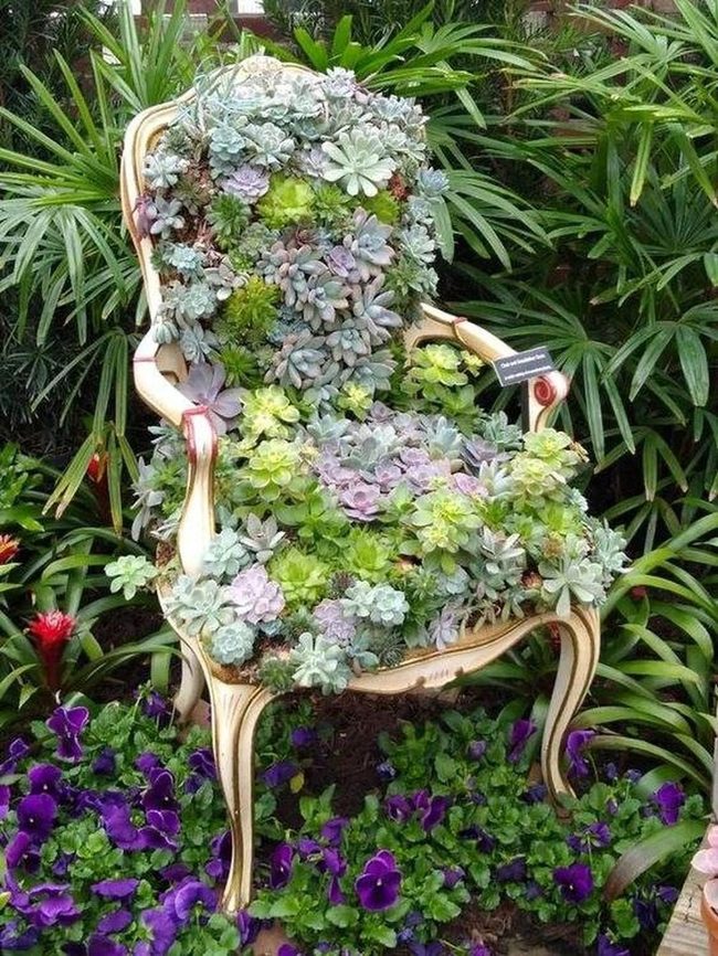 Armchair Blooming With Living Plants