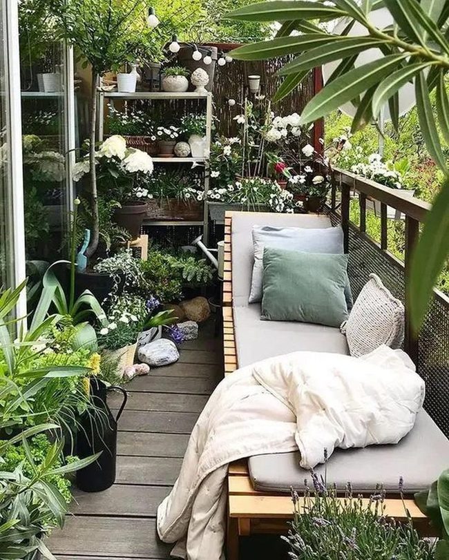 White Flowers And Wooden Balcony Retreat