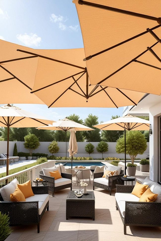 Stylish Umbrellas Define Trendy Patios
