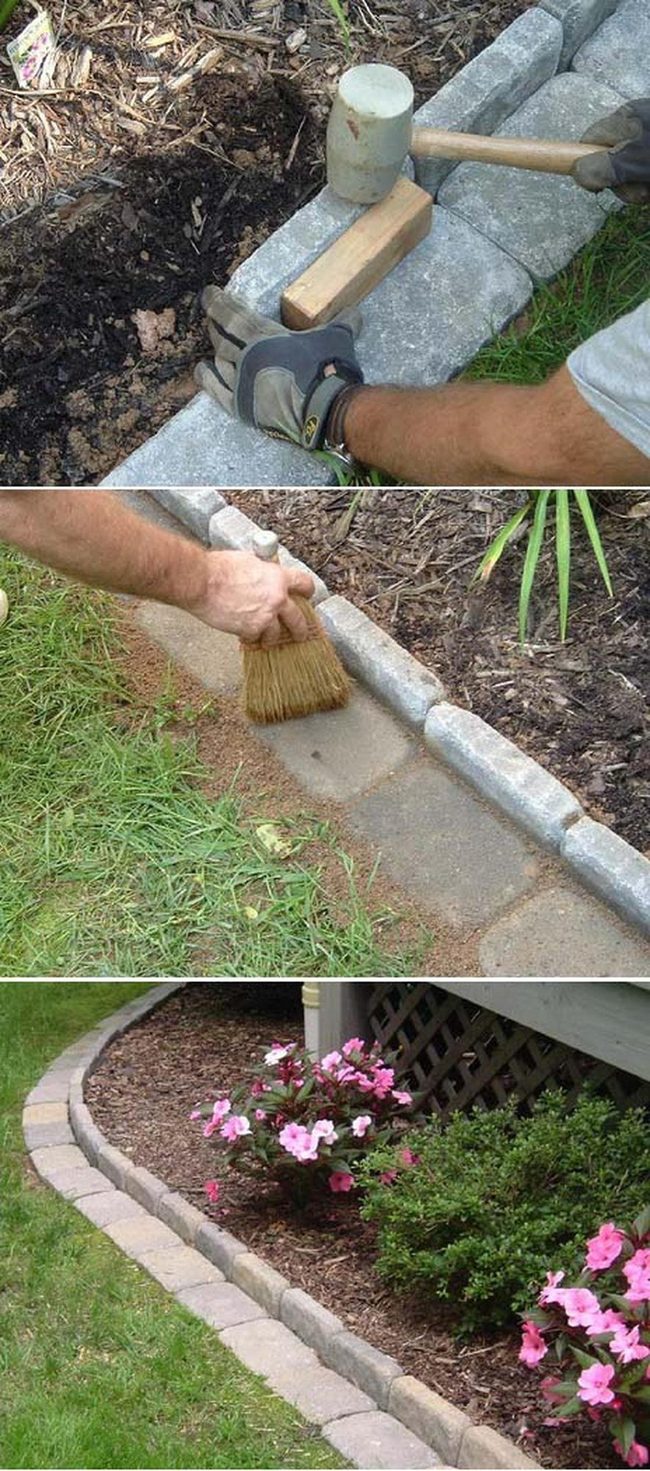 Brick Borders Define Garden Edges