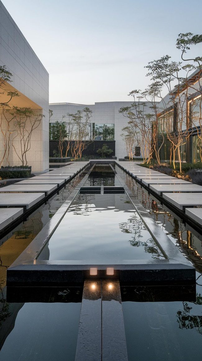 Glass Water Mirror Contemporary Outdoor