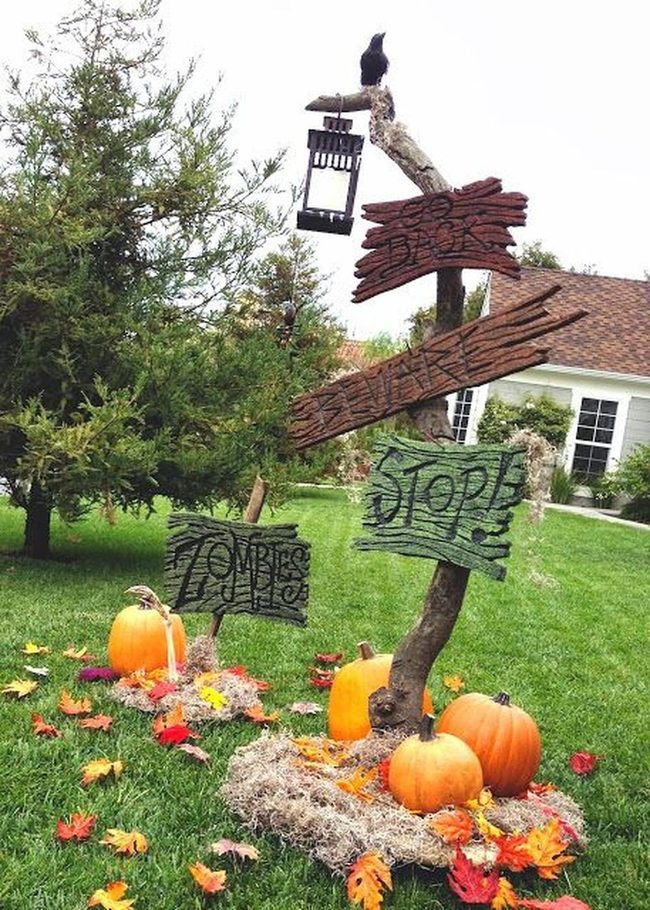 Orange Pumpkins Autumn Yard Display