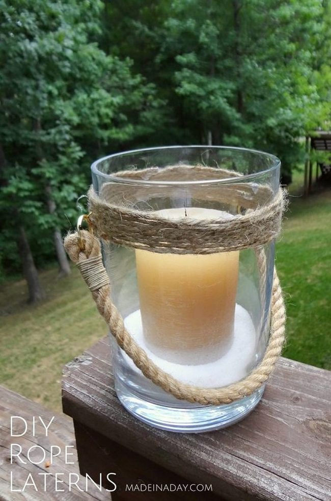 Twine-Wrapped Glass Lanterns
