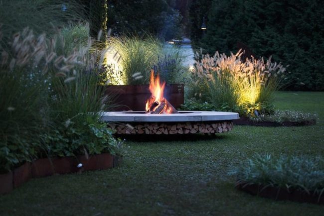 Metallic Fire Pit Garden Nights