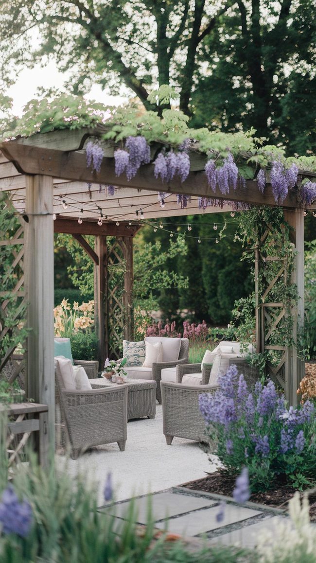 Flowering Vines Over Shaded Structures