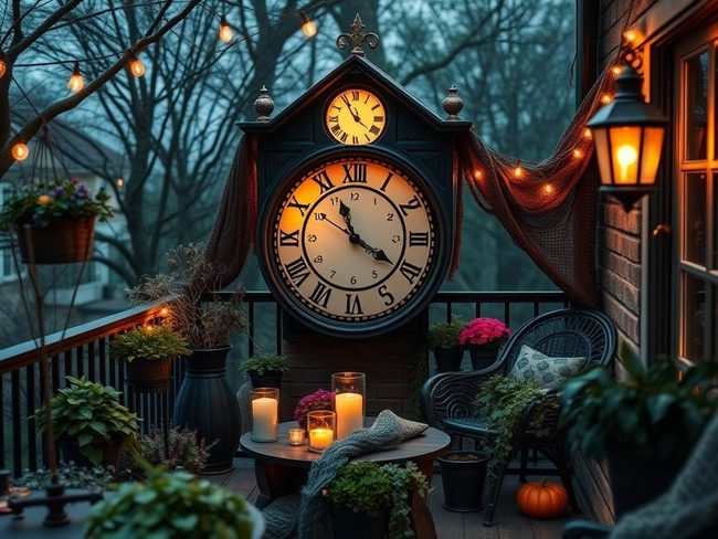 Twisted Clock Face Witchy Centerpiece