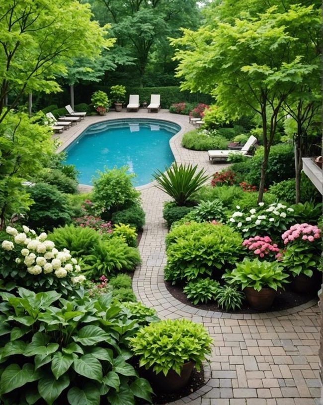 Lush Green Pool Paradise
